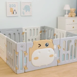 Duży praktyczny składany kojec Hipcio - domowy mini plac zabaw, kojec modułowy